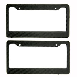 ANCLLO Universal Carbon Fiber Painted Frames Plate Frame Tag Cover (Black)