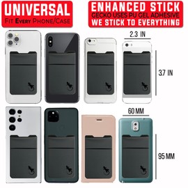 Gecko Travel Tech Double Mobile Phone wallet, Smartphone & Android - credit card holder & adhesive wallet (GRAY-BLACK)