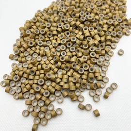 Hair Extension Beads, Microlink Beads, 5mm Silicon Beads for Hair Extensions,Silicone Lined Micro Links Rings Beads Hair Feather Extensions (light brown 1000pcs)