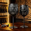 Lifecapido Stainless Steel Wine Glasses Set of 2, 18oz Etched