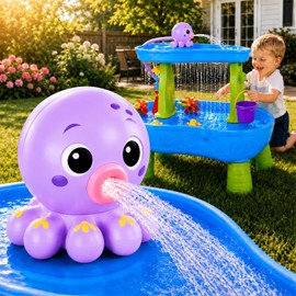 Upgraded Octopus Water Table Pump with Huge Water Output, 3H Non-Stop Fun for Step 2, Rechargeable Water Pump for Water Table, Water Table Accessories for Kids, Toddlers Summer Outdoor Water Toys