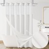 Jowels White Linen Cloth Shower Curtain No Hook Shower Curtain