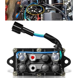 DearChan 63P-81950-00-00 Outboard Tilt Trim Relay Assy for Yamaha 25-250HP 4-Stroke Engines (2004-On) | Fit for F25HP-F250HP, TRM6003, 240-58022 | Heavy-Duty Steel/Copper Construction | 12V 2-Pin