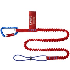 Knipex - Tool Tethering Lanyard with Captive Eye Carabiner (005005TBKA), Red/Blue