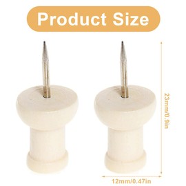 VAEIORP Pack of 50 Wooden Push Pins Thumbtacks Wooden Steel Nail for Cork Board Map Photos House Crafts