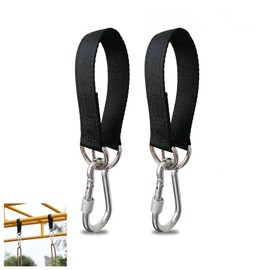 SquEqu 2 Pack Tree Swing Straps Hanging Kit 50cm 400lbs Heavy Duty Belt with Safer Lock Snap Hook Clip Carabiner Connector for Hammock Punching Bag Swings Chair Seat Gym Bar Handle Cable Outdoor