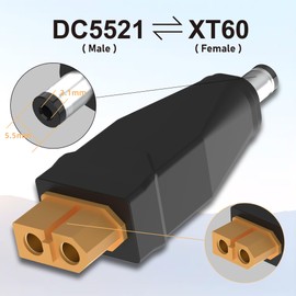New Upgraded XT60 Connector XT60 Female to DC 5521 Male Model Airplane Power Connector Extender Adapter for Drone, Model, Energy Storage Power