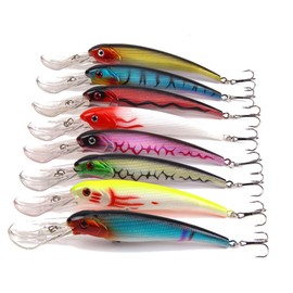 Kisangel Lure Set 2pcs 11cm Realistic Fishing Lures for Bass Sea Bass Angling Random