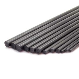 5pcs 1mm x 1000mm Carbon Fiber Round Rods (5 Count / 1mm Diameter / 1-Meter Length)