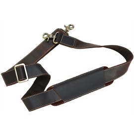 Full Grain Leather Shoulder Strap - Replacement Bag Straps for Laptop Briefcase, Messenger, Duffel, Crossbody, Travel Bags