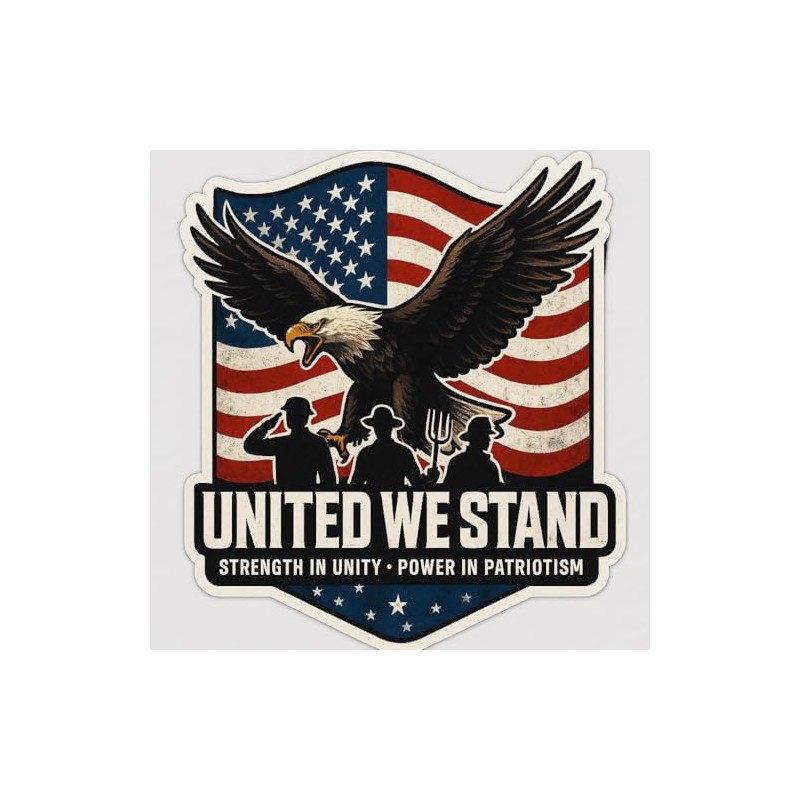 United We Stand Eagle Sticker, 5 inches - US Army