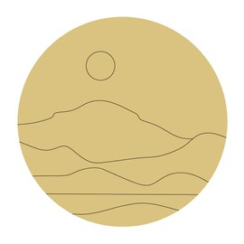 Boho Sun Design by Lines Cutout Unfinished Wood Everyday Mountain Coloring Book Door Hanger Everyday MDF Shape Canvas Style 1 Art 1 (24")