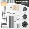 ZQQLITE Floor Lamp with Shelves for Living Room， Standing Lamp，Tall