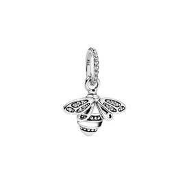 Ouroyea Shining queen bee dangle Charm 925 Sterling Silver Pendant,Jewelry Beads Gifts for Women Bracelet&Necklace