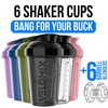 VELOMIX -6 PACK- 20 oz Protein Shaker Bottle for Protein