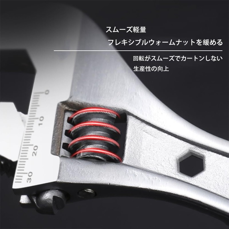 Monkey Wrench, Wide Adjustable Wrench, Multi-functional Spanner, 9.8 inches (250