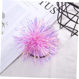 PACKOVE 6Pcs Elastic Hair Bands Plastic Ball Ponytail Holders White Yellow Purple for Everyday Use and