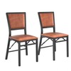 VECELO Folding Chairs Set of 2 with Cushion, Foldable Padded