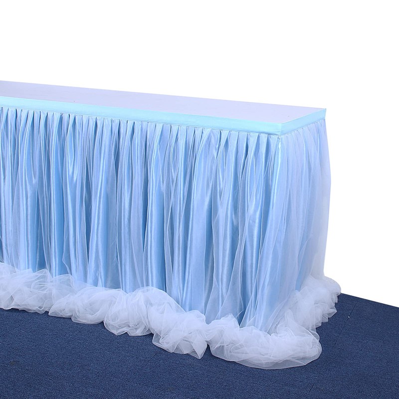 aromm Tulle Table Skirt Cover for Baby Shower Wedding Parties