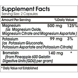 Magnesium Potassium Asporotate and Bromelain ~ 200 Capsules - No Additives ~ Naturetition Supplements