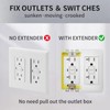 XGGYA 3/4” Double Gang Receptacle Outlet Box Extender,Yellow Electrical Outlet