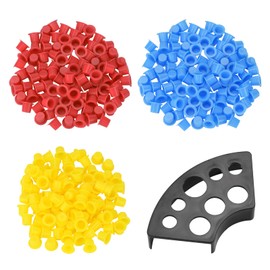 Tattoo Ink Cups, ATOMUS Red Yellow Blue Small 8 mm 300 Pieces Disposable Tattoo Pigment Ink Caps Cups for Tattoo Ink Tattoo Accessories, Tattoo Kit, Tattoo Accessories