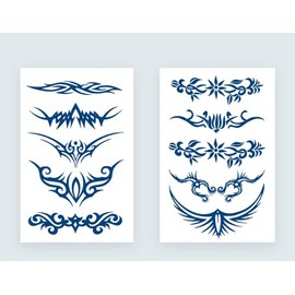 2 Blätter Temporäres Tribal Tattoo Steissbein Tattoo Arschgeweih Semi-Permanentes Tattoo GZ203 207