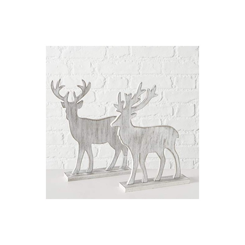 Deer Wooden Figurine Decoration Christmas Height 30 cm Set of
