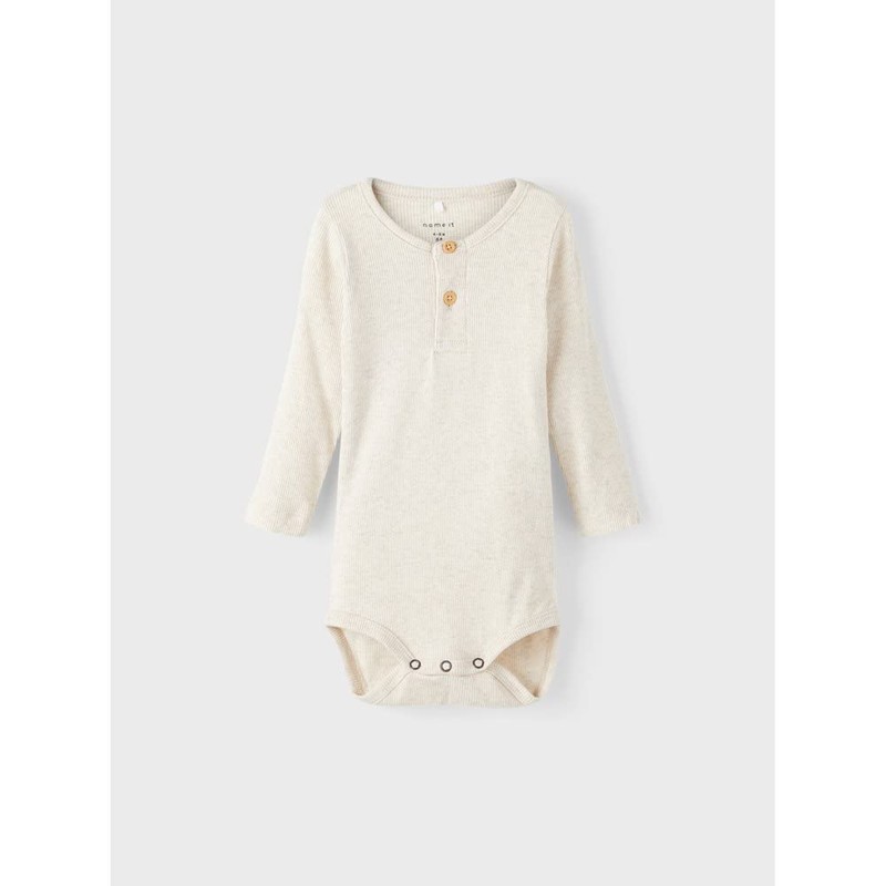NAME IT Baby Boys' Nbmkab LS Body Noos, Peyote Melange