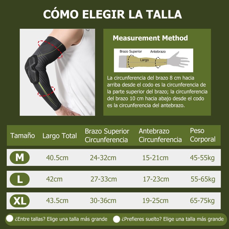 Protector de Brazo para Codera Deportivas, 1 Pieza Coderas para
