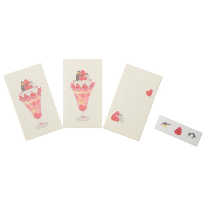 Arisaka Senzando Pochi Bags, Pack of 3, Includes Stickers (Penguin