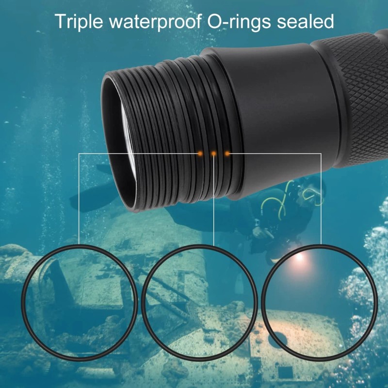 SecurityIng Waterproof 1000 Lumens LED Diving Flashlight UnderWater 150m Super