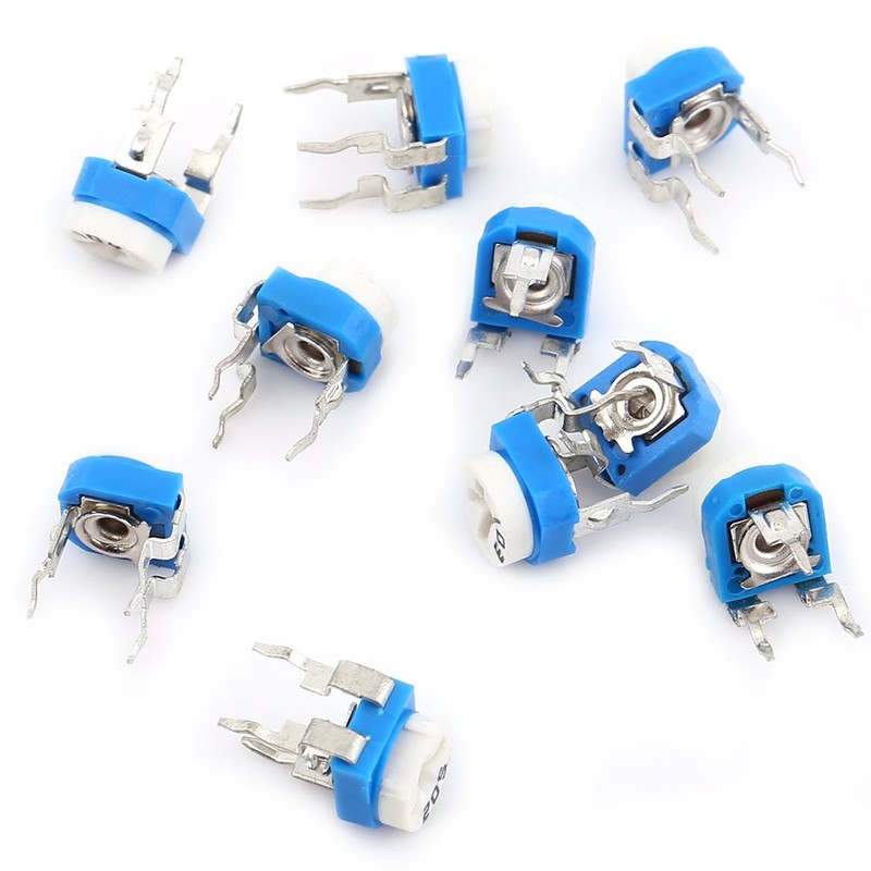 Variable Resistor Assortment 10 Values 500 Ohm-1M Ohm Potentiometer Kit