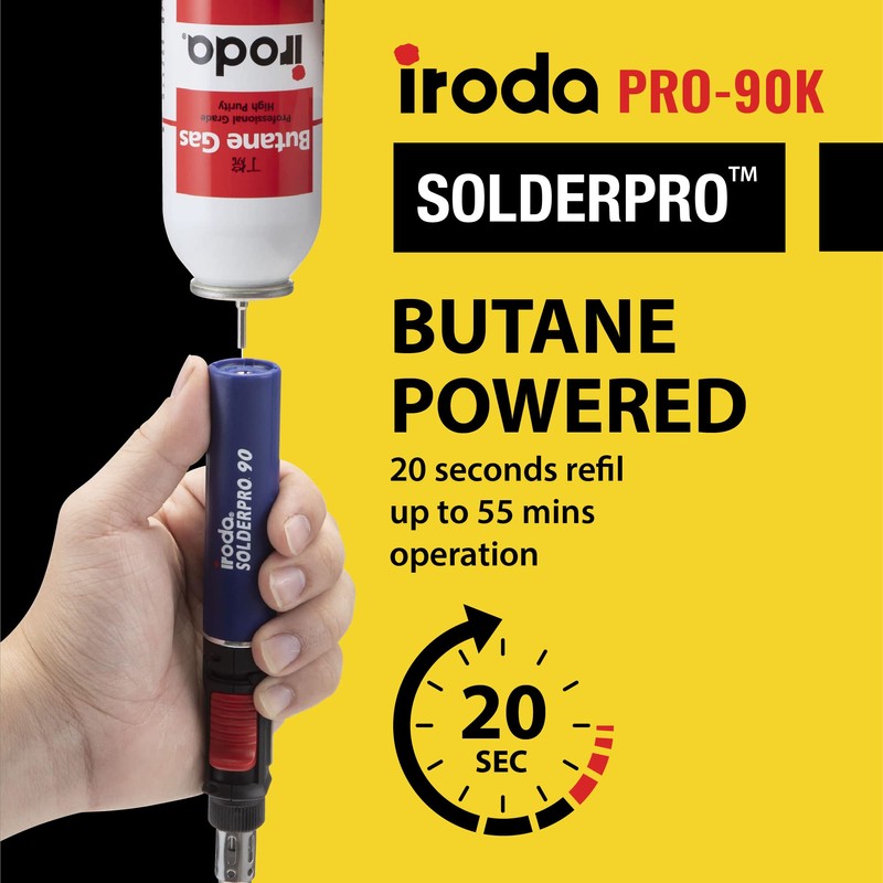 IRODA SolderPro 90K Professional Butane Soldering Kit Cordless 3-in-1 Tool
