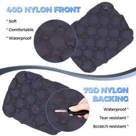 SUWIWKKOA Inflatable Seat Cushion, Portable Travel Seat Cushion for Camping for Camping Boating Concerts Hiking Office Chair Airplane, Outdoor Stadium(Dunkelgrau)