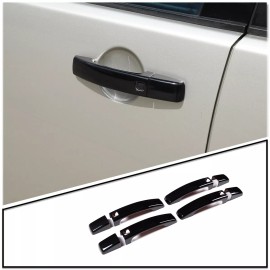 BEBECAR Piano Black Car Smart Door Handle Cover Trim Set For Land Rover LR4 2010-2016