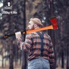 Chopping Axe: 33.5” Hatchet Axe with Shock Absorbing Fiberglass Handle