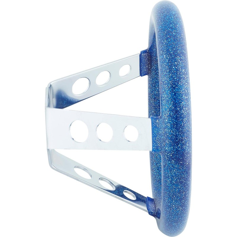 9-3/4 Inch Blue Metalflake Steering Wheel, 5-1/2 Dish