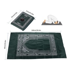 Hitopin Travel Prayer Mat, 4 PCS 60cm*100cm Portable Prayer Mat, Waterproof Prayer Mat, Prayer Rug, Muslim Travel Prayer Mat, for Ramadan Gifts, Islamic Muslim Prayer (Green, Blue, Red, Black)