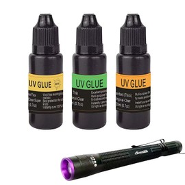 EUPHENG Fly Tying UV Resin Three Formula Thick,Thin and Super Flex Fly Tying Head Cement Fly Tying Glue for Building Flies Heads Bodies and Wings and Gluing Eyes