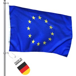 FBS Premium Europe Flag - Weatherproof Flag Europe 150 x 100 cm - Durable Flags and Flags from Around the World - EU Flag Made of Spun Polyester 155 g/m - Ship Flag Cloth