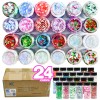 24 Colors Christmas Chunky Mix Glitter for Face Makeup Nails