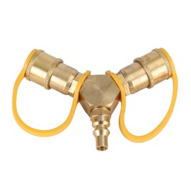 Mad Hornets 1/4" RV Propane Quick Connect Y Splitter Adapter Fit for Trailer RV Hose BBQ Gril