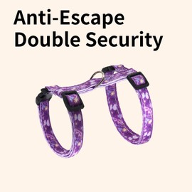 Giecooh Cotton Cat Harness and Leash Set, Escape-Proof Adjustable Soft Harness for Kitten, Small & Large Cats, Ideal for Travel & Outdoor Walking (Butterfly)