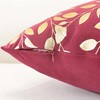TAOSON 2Pcs Wine Red Velvet Throw Pillow Covers,Gold Bronzing Leaves,18x18
