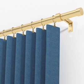 Gold Extra Long Curtain Rod 30 to 254 inch, Heavy Duty Curtain Rods for Windows with Modern End Caps, 1 inch Drapery Rods Set for Outdoor Patio, Adjustable Curtain Rod for Room, Gold