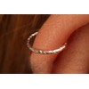Tiny Silver Helix Hoop - Hammered 8mm 925 Sterling Silver