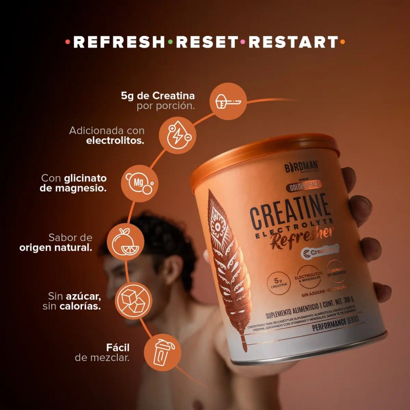 Birdman Creatine Refresher Creatina Monohidratada con Electrolitos, Magnesio y Vitaminas