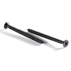#12 x 2" Wood Screw 100Pcs 18-8 (304) Stainless Steel Screws Flat Head Phillips Fast Self Tapping Drywall Screws Black Oxide by SG TZH