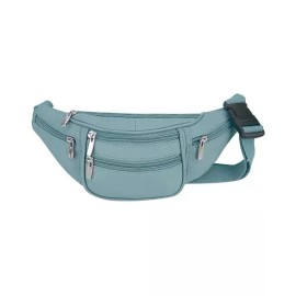 Roma Leathers FANNY PACK - COWHIDE LEATHER - 6 ZIPPER COMPARTMENTS 48" WAIST - CREAM